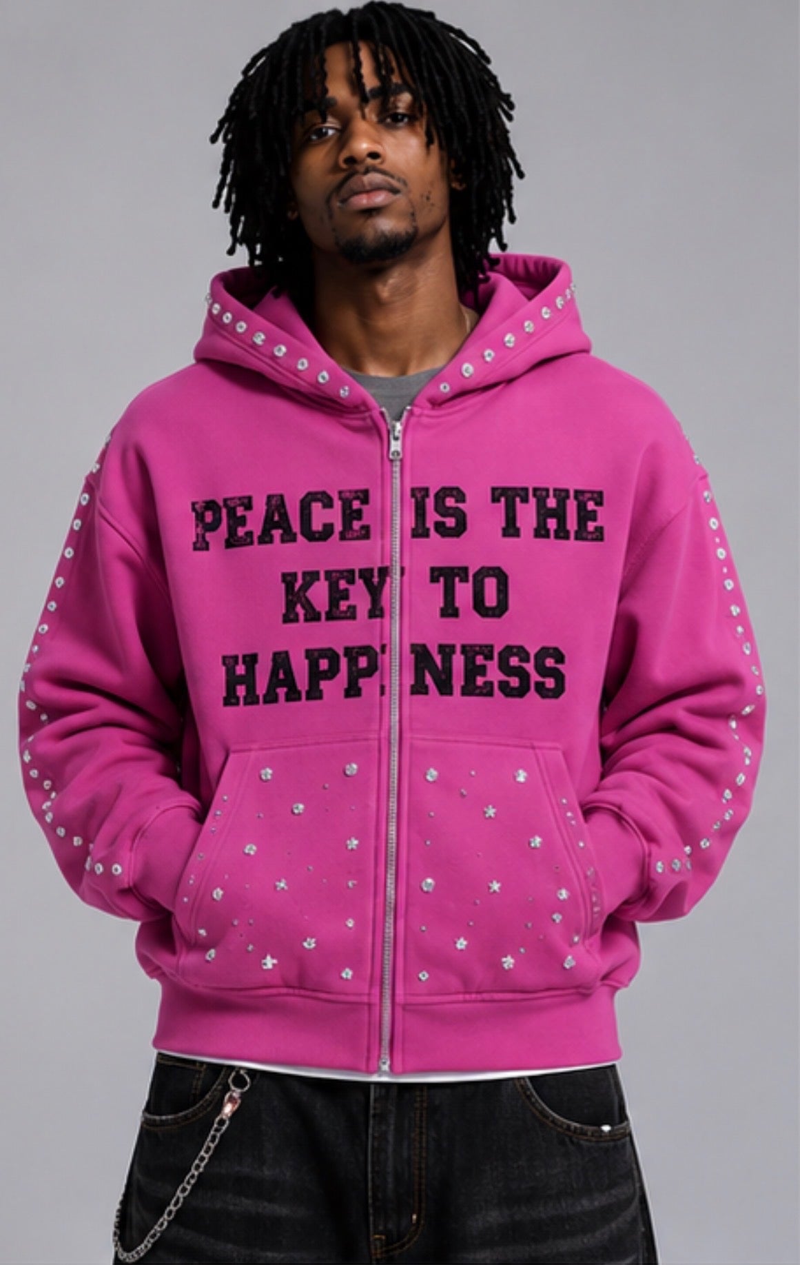 Art of Peace Zip Up-Pink