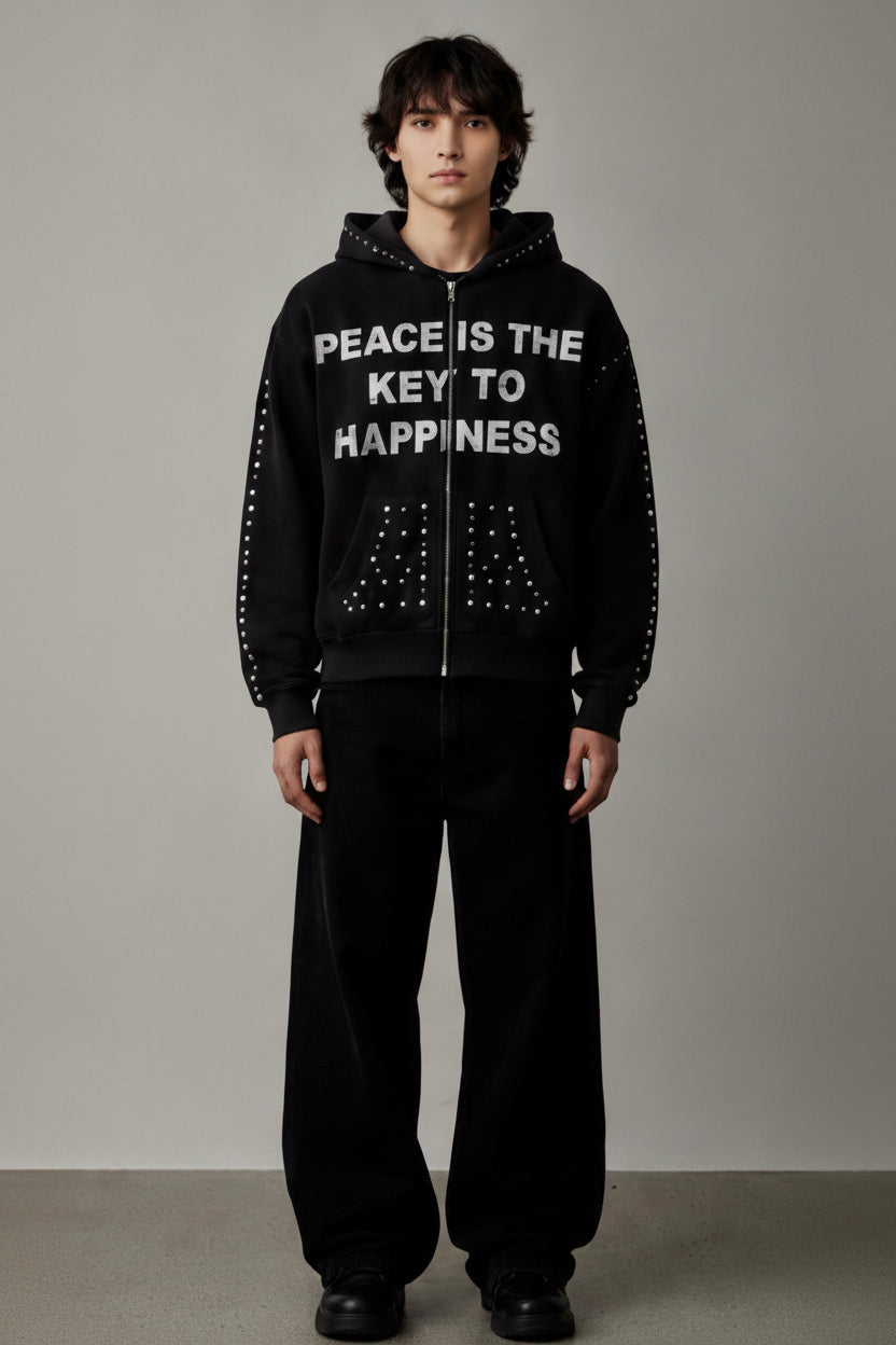 Art of Peace Zip Up-Black