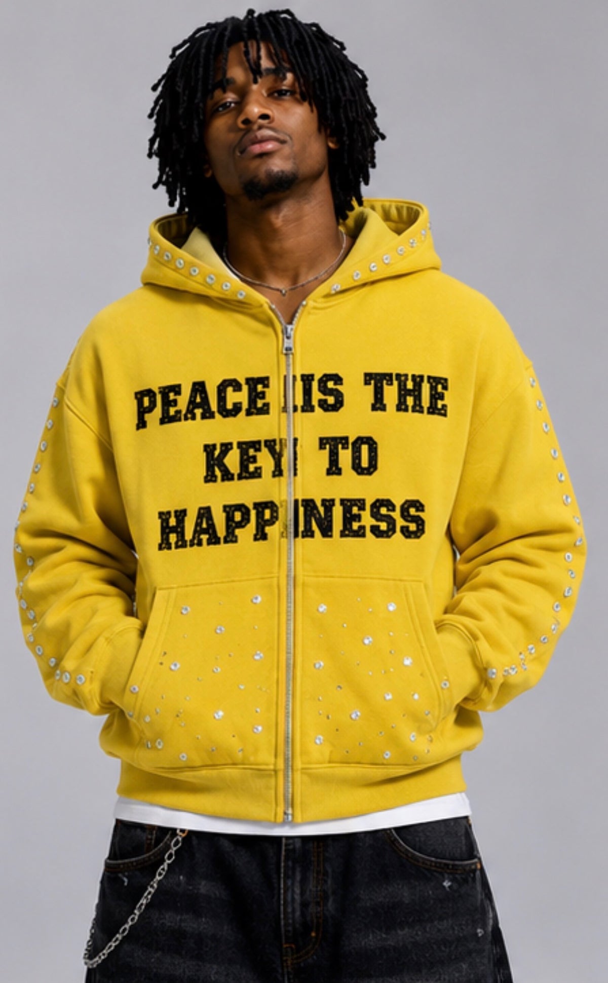 Art of Peace Zip Up-Yellow