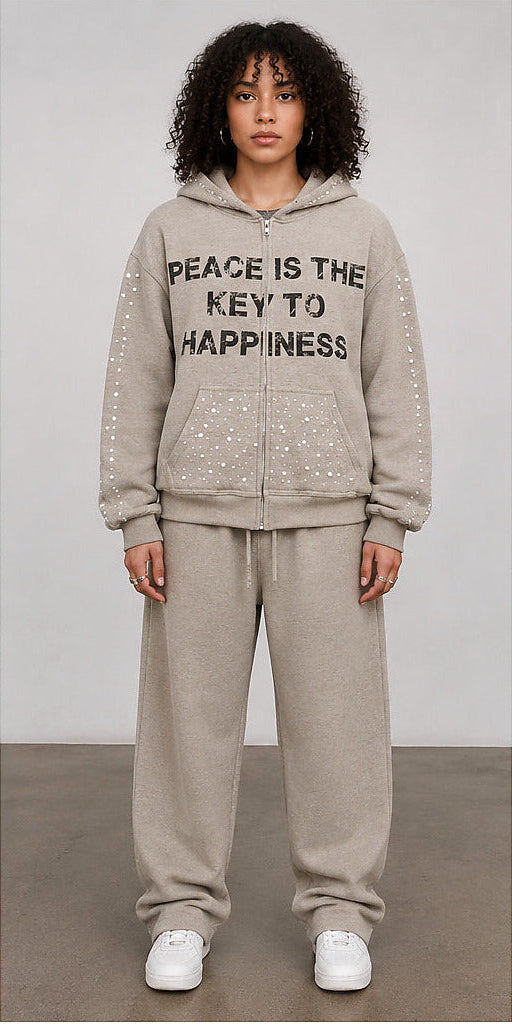 Art of Peace Zip Up-Gray